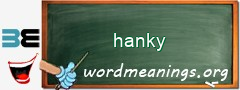 WordMeaning blackboard for hanky